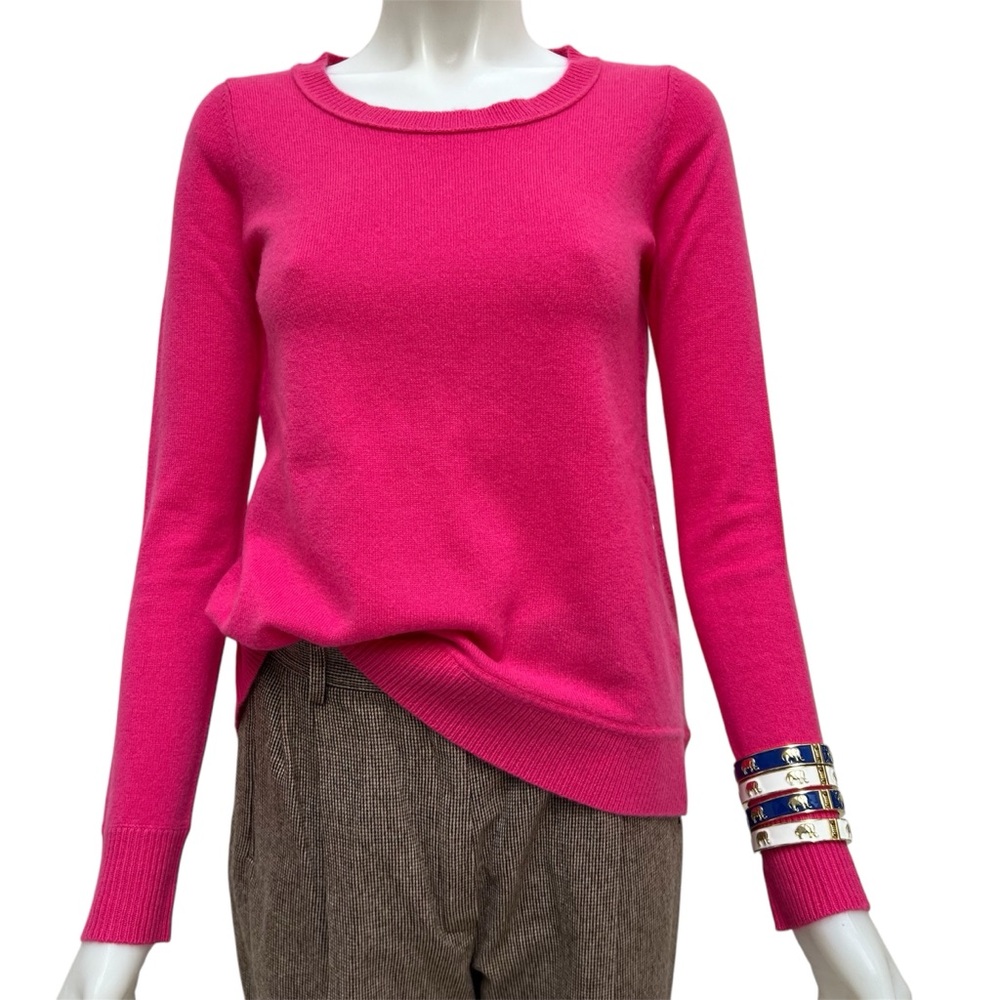 DVF 100% Cashmere Hot Flamingo Pink Sweather Sz Petite Hi-Low Barbie Doll